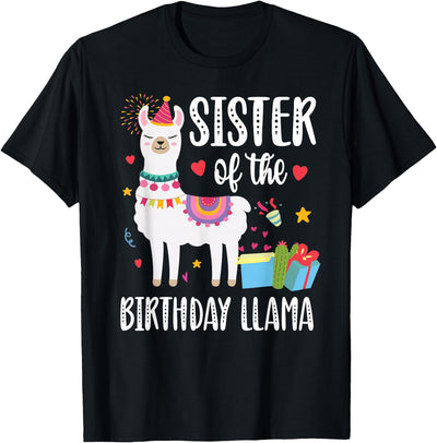 Matching Llama Birthday Party Supplies Sister Of The Birthday Llama Birthday Boy Girl Outfit Family T-Shirt