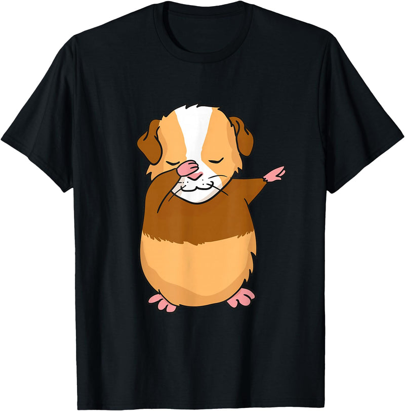 Dabbing Guinea Pig Shirt Dabbing Guinea Pig T-Shirt Funny Dab Gift T-Shirt - Black