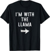Im With The Llama Halloween Costume I’m with The Llama Funny Halloween Couple Costume T-Shirt - Black