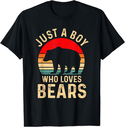 Bear Boys Apparel Just a Boy Who Loves Bears Animal Lover T-Shirt