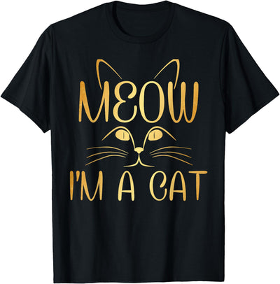 Meow I'm a Cat Golder T-Shirt Cat Lovers Pet Gifts T-Shirt