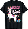 Family Matching Llama Birthday Party Supplies Birthday Llama Girl Birthday Party Llama Birthday Theme T-Shirt - Black