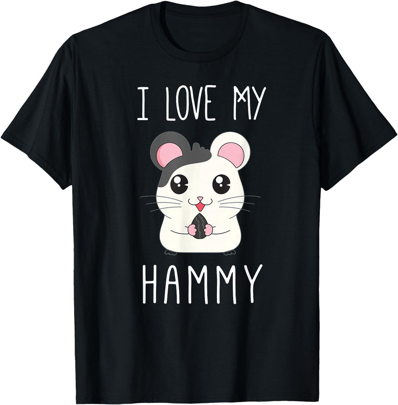 I Love My Hammy T Shirt for Hamster Lovers T-Shirt - Black