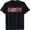 Retro Christmas Valentine Matching Family Tees Hearts Buffalo Plaid Dad Daddy Valentines Day T-Shirt - Black
