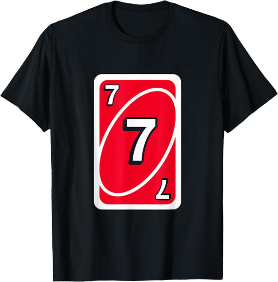UNO Halloween Red 7" Card T-Shirt - Black