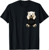 Funny Polar Bear in Pocket Polar Bear Lover Cute Pocket T-Shirt - Black
