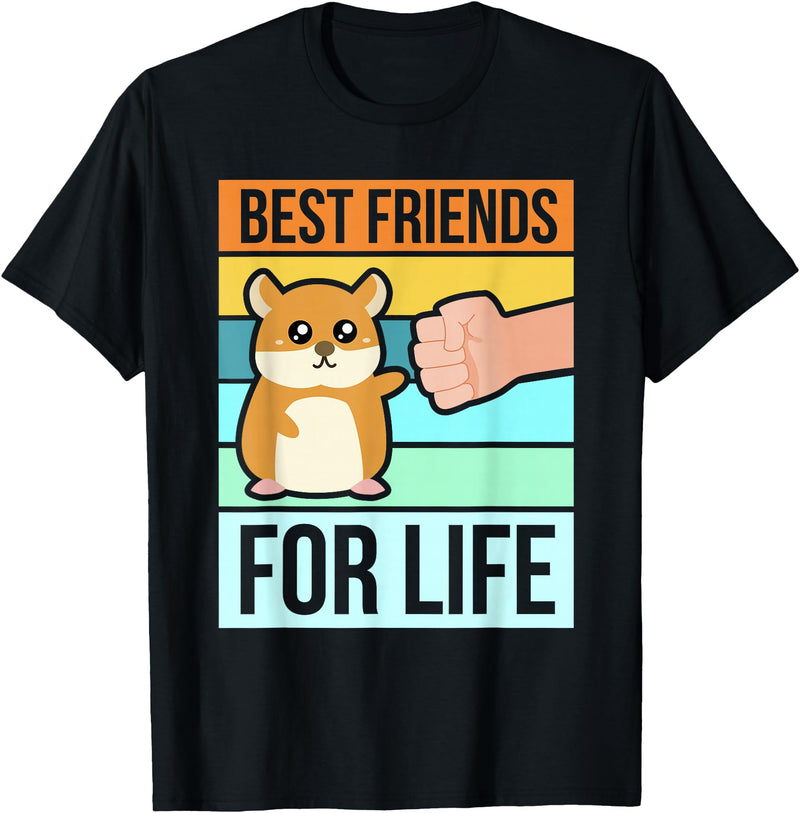 Funny Cute Hamster Gifts Face T-Shirt Best Friends T-Shirt - Black