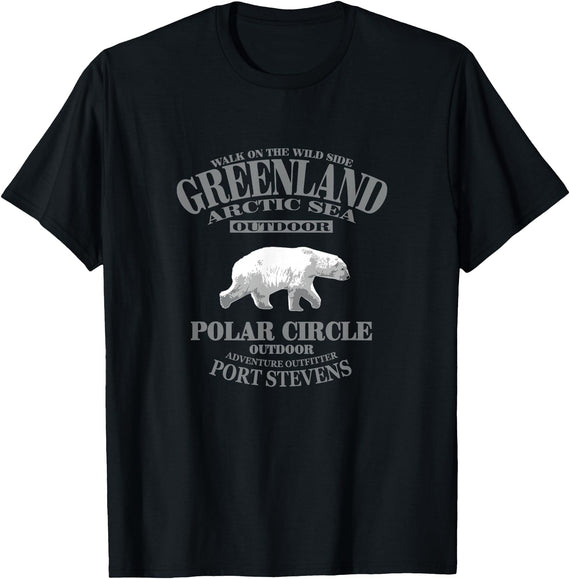 Port Stevens P.S.75 Design Greenland Polar Bear T-Shirt - Black