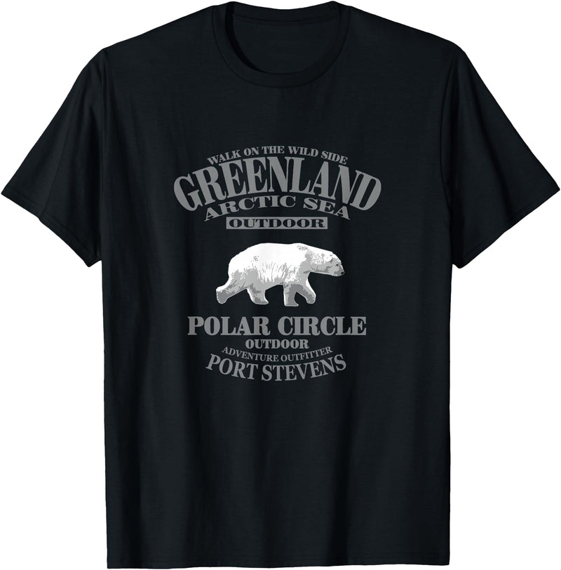 Port Stevens P.S.75 Design Greenland Polar Bear T-Shirt - Black