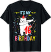 Hiking Lover Design Its My 16th Birthday Dabbing Polar Bear T-Shirt - Black