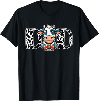 Dad Cow Print Dada Daddy Cow Pattern Father's Day T-Shirt