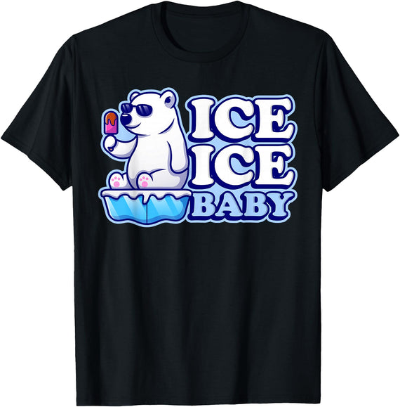 Save Our Cuddly Snow BEars Ice Ice Baby Polar Bears T-Shirt - Black