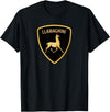 Llamaghini Apparel Co Llamaghini Funny Hillarious Llama Emblem Parody Fun Design T-Shirt - Black