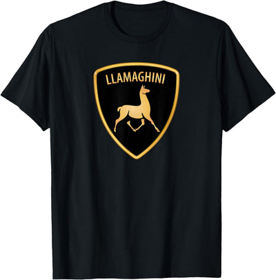 Llamaghini Apparel Co Llamaghini Funny Hillarious Llama Emblem Parody Fun Design T-Shirt