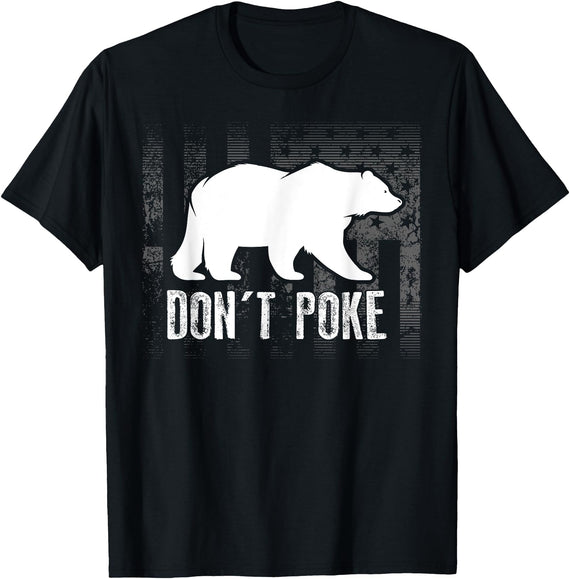 Cool Elegant Grizzly Polar Bears Design Designs Don't Poke Funny Bear | Cute Superhero Bear USA Gift T-Shirt - Black