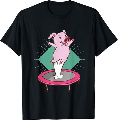 Cute pig jumping on a trampoline T-Shirt