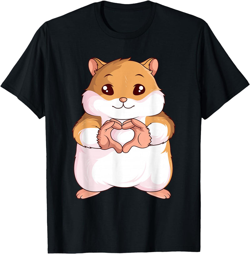 Hamster Lovers Girls Ladies T-Shirt - Black