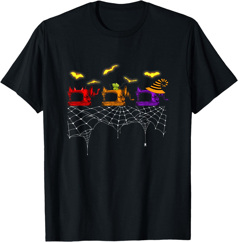 Quilter Scary Halloween Costume Sewing Machine T-Shirt - Black