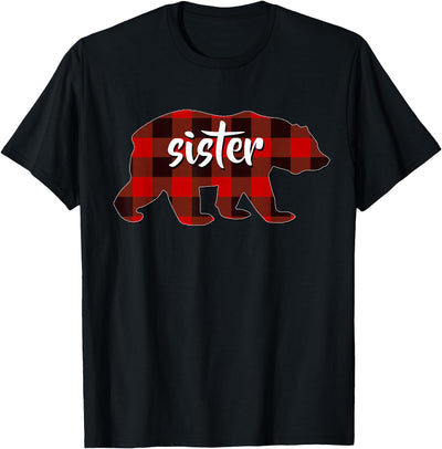 Red Plaid Sister Buffalo Matching Family Pyjamas Christmas T-Shirt