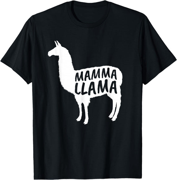 Mamma Llama T Shirt Mamma Llama Tshirt Alpaca Lover Shirt T-Shirt - Black