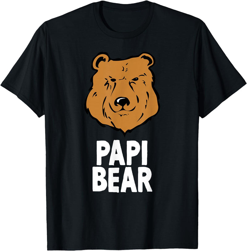 Bear Family Funny Tees Papi Bear Funny Gift T-Shirt Christmas T-Shirt - Black
