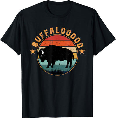 Lucky Buffalo Buffalooooo Retro Sunset Lucky Slot Machine T-Shirt