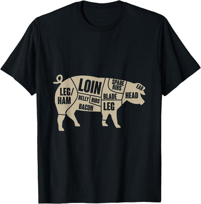 Pig Anatomy Pork Meat Cuts T-Shirt