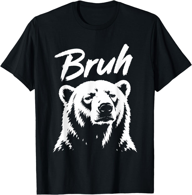 Polar Bear Bruh Meme Funny Co Bruh Funny Polar Bear Meme Dog Lover Men Women T-Shirt - Black