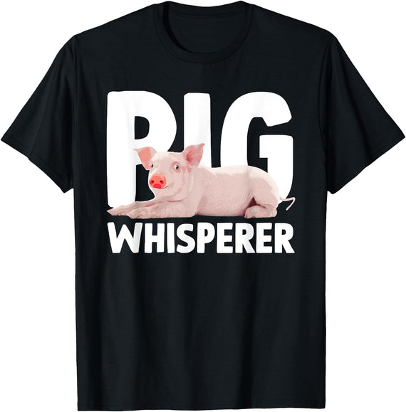 Pig Gift Pig Lover Stuff & Pig Novelty Accessories Cute Pig Whisperer Design For Men Women Farmer Pig Lovers T-Shirt - Black