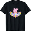 Peppa Pig Shooting Stars Cute Retro Logo T-Shirt - Black