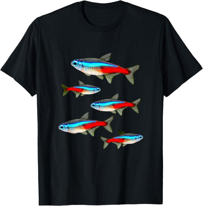 Neon Tetras Aquarium Schooling Fish Tank Lovers T-Shirt