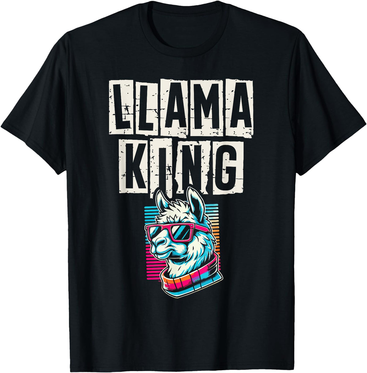 Llama Alpaca Lover Gifts Llama King Llamas Animal Lover T-Shirt - Black