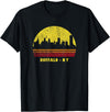 Wowsome! Vintage Retro Sunset Buffalo NY Skyline T-Shirt - Black
