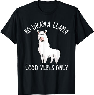 Llama Lama Llma Lamma No Drama Items Supplies Llama Love Good Vibes School Girls Kids Women Teens Gift T-Shirt - Black