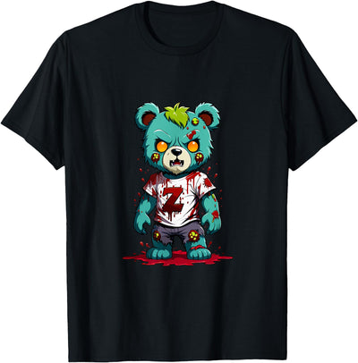 Teddy Bear Scary Zombie Halloween Costume T-Shirt