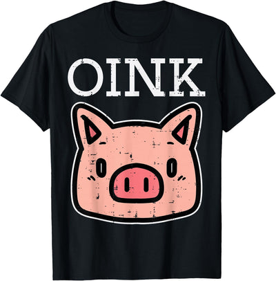 Oink Pig Face Cute Hog Head Girls Boys Kids Toddler Women T-Shirt