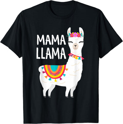 Birthday Llama Shirts Gift Mama Llama Funny Mother's Day Shirt Women Mom Birthday T-Shirt