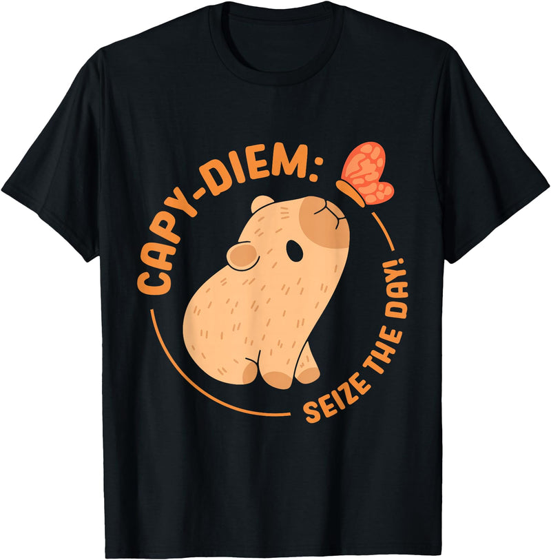 Animals Cute Capybaras Rodent Capybara Capy Diem: Take advantage of the day Capybara's water pig Capybara T-Shirt - Black