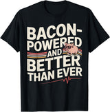 Aortic Valve Surgery Gifts & Tees Aortic Pig Valve Surgery Bacon-Powered T-Shirt - Black