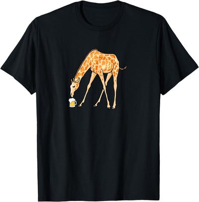 Giraffe Gifts - Giraffe Drinking Beer Lovers Design T-Shirt