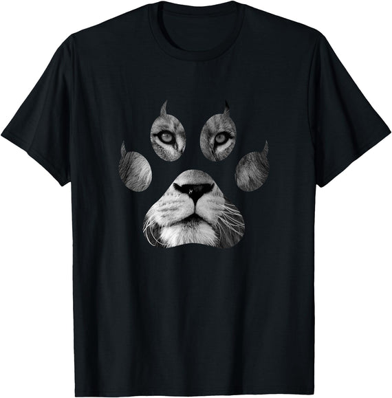Lion Paw T-Shirts Lion Gifts Animal Paw Shirts Lion Paw Shirt Lion Lover Shirts Animal Shirts Lion Gift T-Shirt - Black