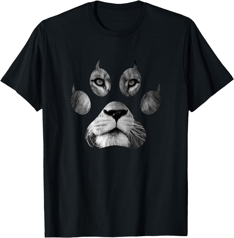 Lion Paw T-Shirts Lion Gifts Animal Paw Shirts Lion Paw Shirt Lion Lover Shirts Animal Shirts Lion Gift T-Shirt - Black