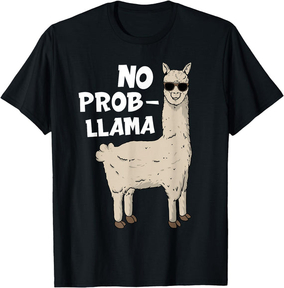 Funny Llama Gift Llama Lover Accessories & Stuff Funny Llama Design For Men Women Kids Llama Alpaca Animal T-Shirt - Black