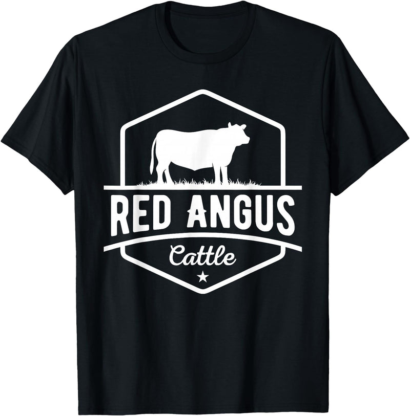 Funny Farmer Gift for Red Angus Cattle Cow Farmer - Red Angus Cattle T-Shirt - Black