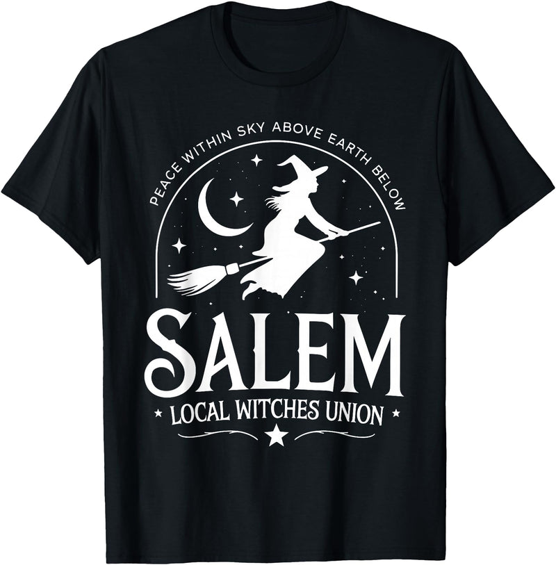 Salem Witch Halloween Apparel Salem Local Witches Union 1692 Witch Halloween Costume T-Shirt - Black