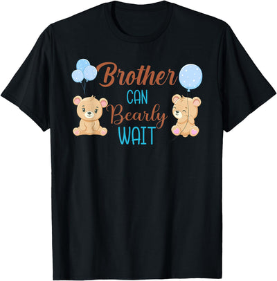 Brother Can Bearly Wait Bear Gender Neutral Boy Baby Shower T-Shirt