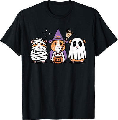 Cute Guinea Pig Halloween Witch Mummy Ghost T-Shirt