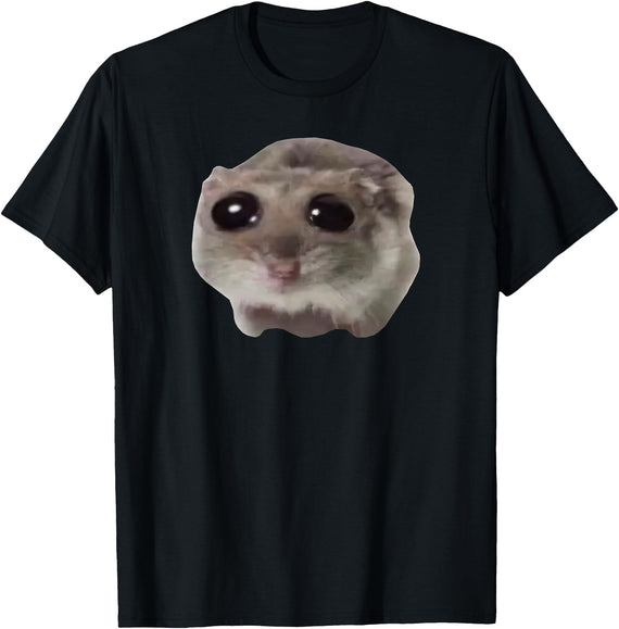 Sad Hamster Meme T-Shirt - Black