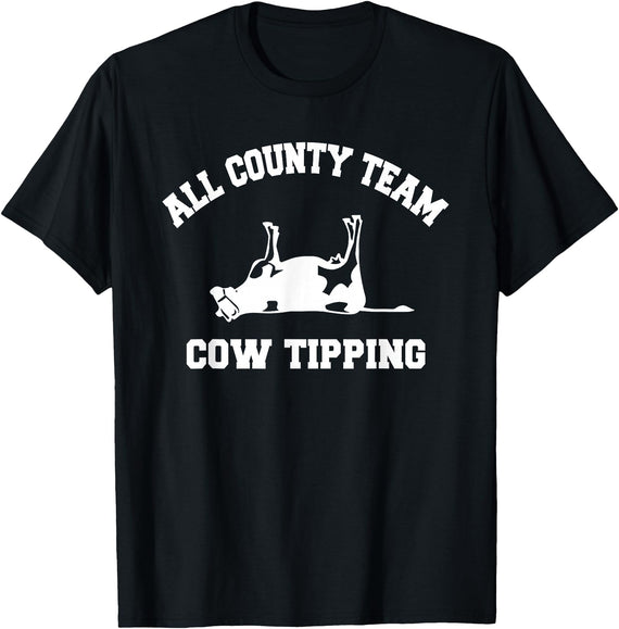 Goodtogotees All County Team Cow Tiping T-Shirt T-Shirt - Black
