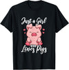 Just A Girl Who Loves Pigs. T-Shirt - Black